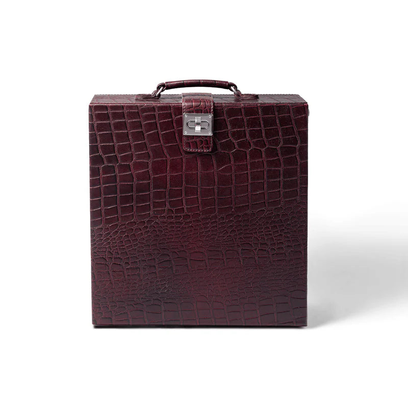 Designer Briefcase Bar Set – Burgundy
