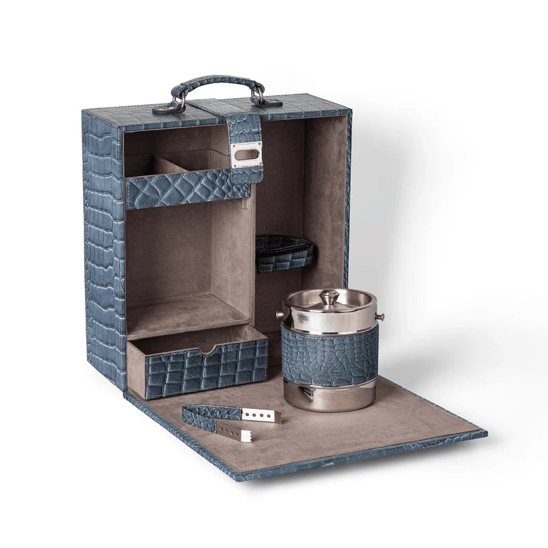 Designer Briefcase Bar Set – Grey
