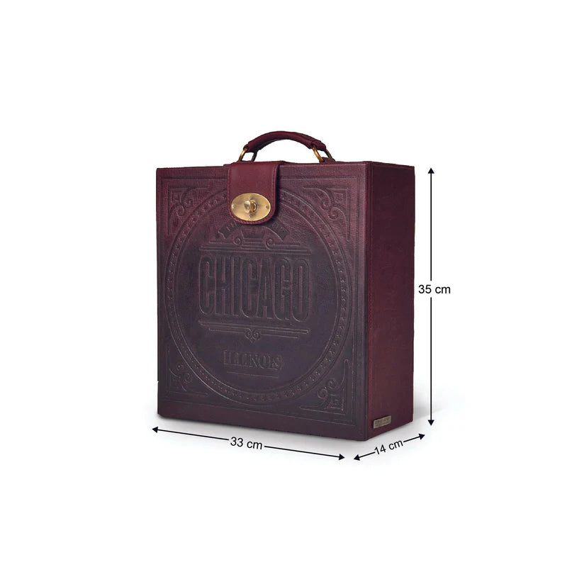 Luxury Burgundy Portable Bar Briefcase