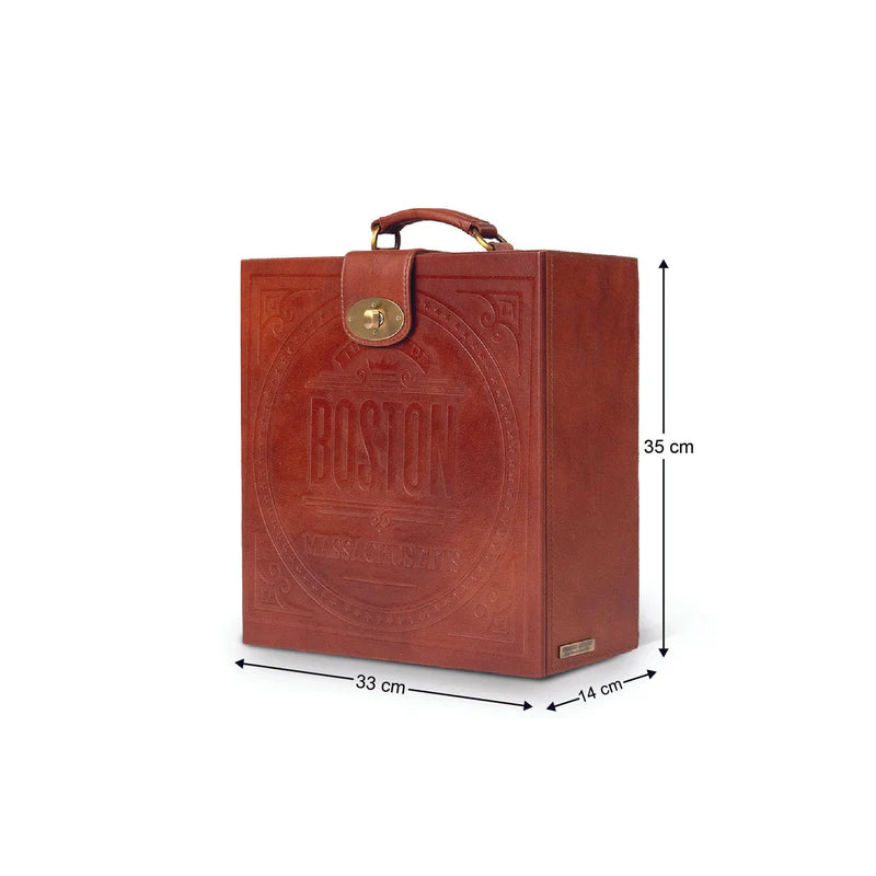 Luxury Tan Portable Bar Briefcase