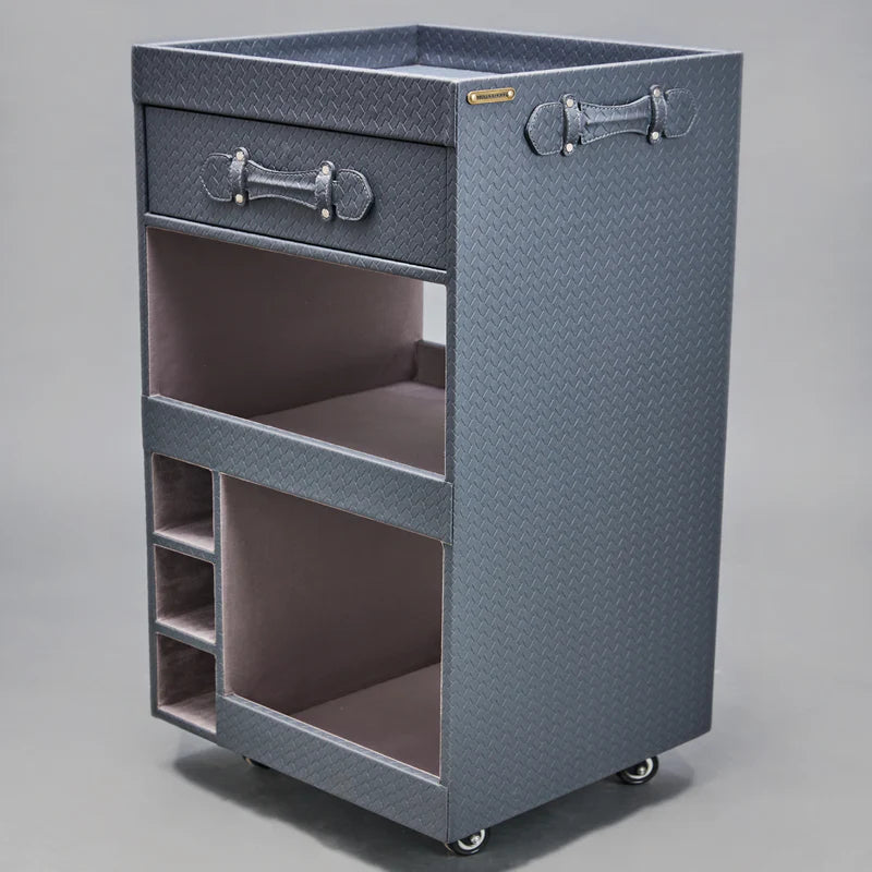 Premium Grey Single Drawer Bar Trolley