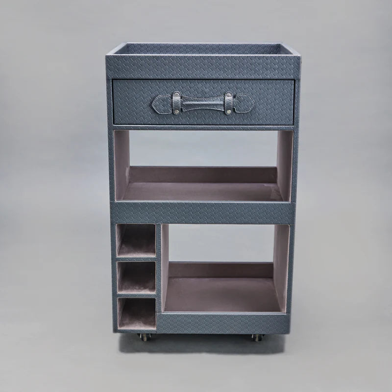 Premium Grey Single Drawer Bar Trolley
