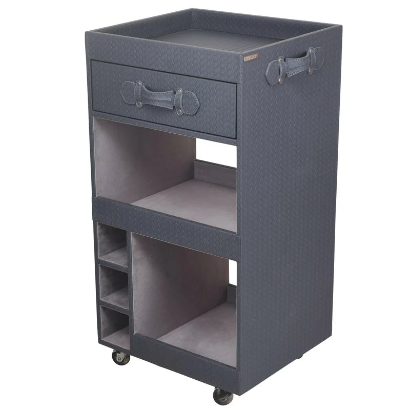Premium Grey Single Drawer Bar Trolley