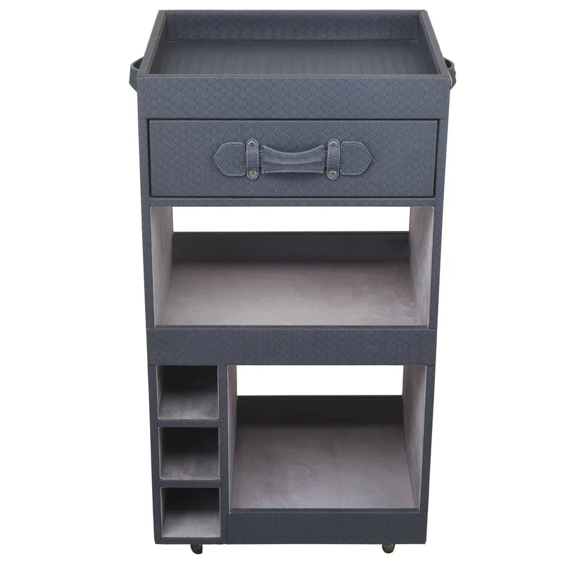 Premium Grey Single Drawer Bar Trolley