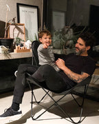 Butterfly Chair black chair Goat leather