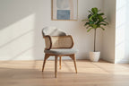Teak Wood Cane Chair, With Armrest