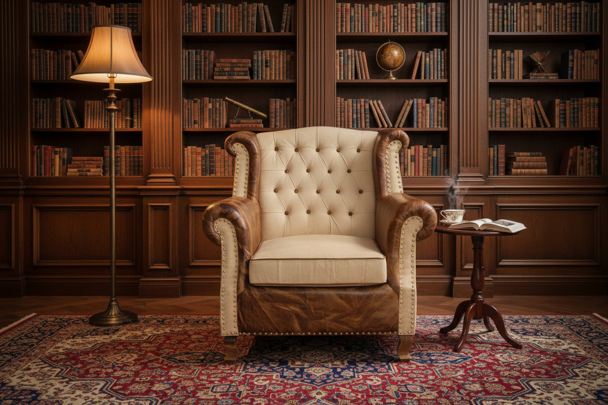 Single Vintage Art Deco French Brown Leather Club Chair