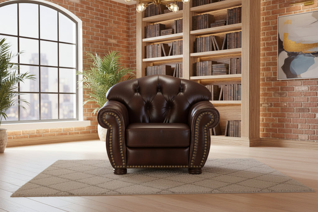 One Seater Colonial Chesterfield Sofa