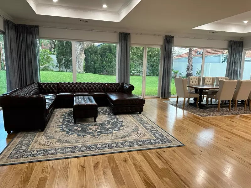 Dark Brown L shape Chesterfield sofa