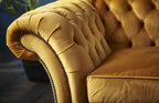 Mustard Yellow Four Seater Chesterfield Sofa