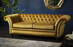 Mustard Yellow Four Seater Chesterfield Sofa