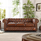 Vintage Brown three seater Chesterfield sofa