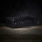 Rich Dark Brownish-Gray Three Seater Chesterfield Sofa