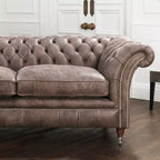 Drummond Tufted Leather Chesterfield Sofa