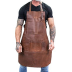 Distressed Brown Full Grain Leather Apron