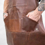 Distressed Brown Full Grain Leather Apron