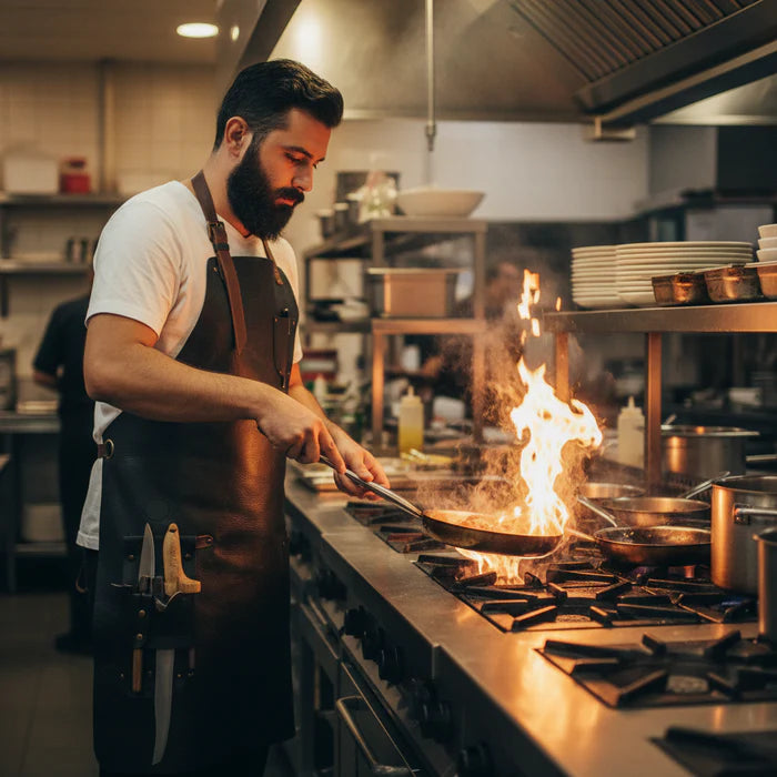 Personalized Top Grain Leather Apron for Men