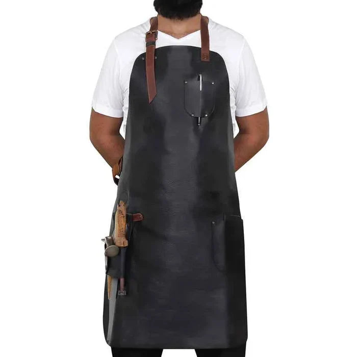 Personalized Top Grain Leather Apron for Men