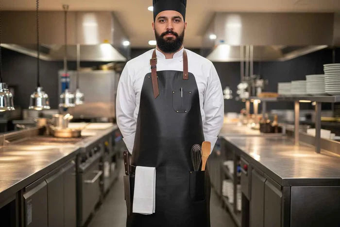 Personalized Top Grain Leather Apron for Men