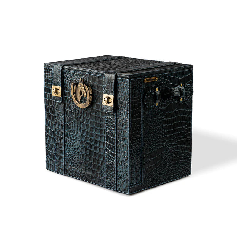 Picnic Bar – Blue Leather Portable Bar