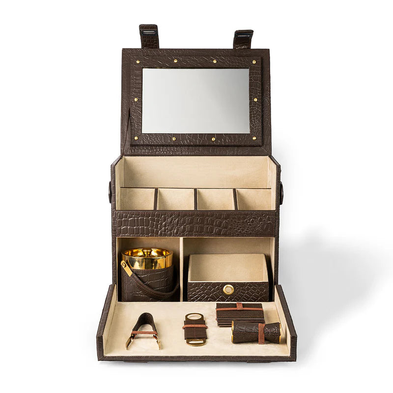 Picnic Bar – Brown Leather Portable Bar