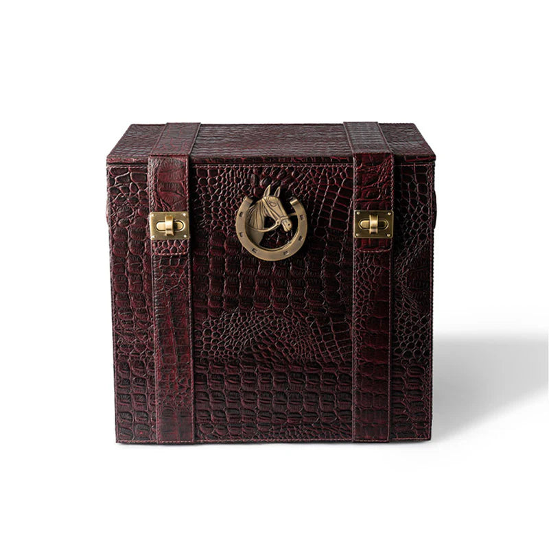Picnic Bar – Burgundy Leather Portable Bar