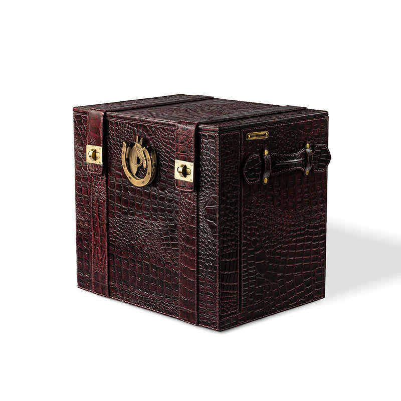Picnic Bar – Burgundy Leather Portable Bar