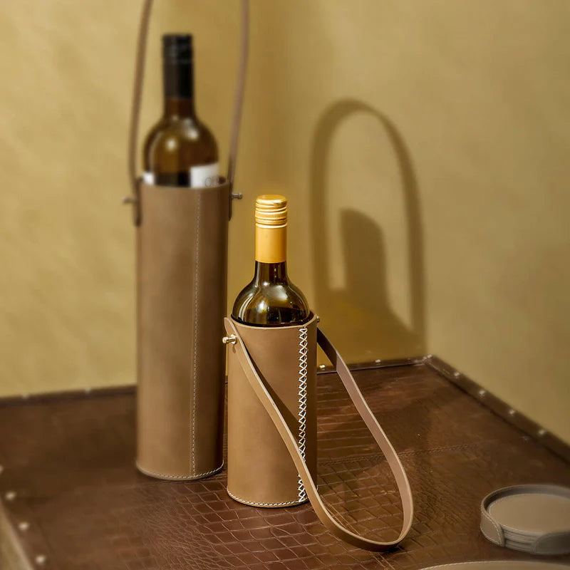 Modella Stylish Wine Bottle Carrier – Taupe
